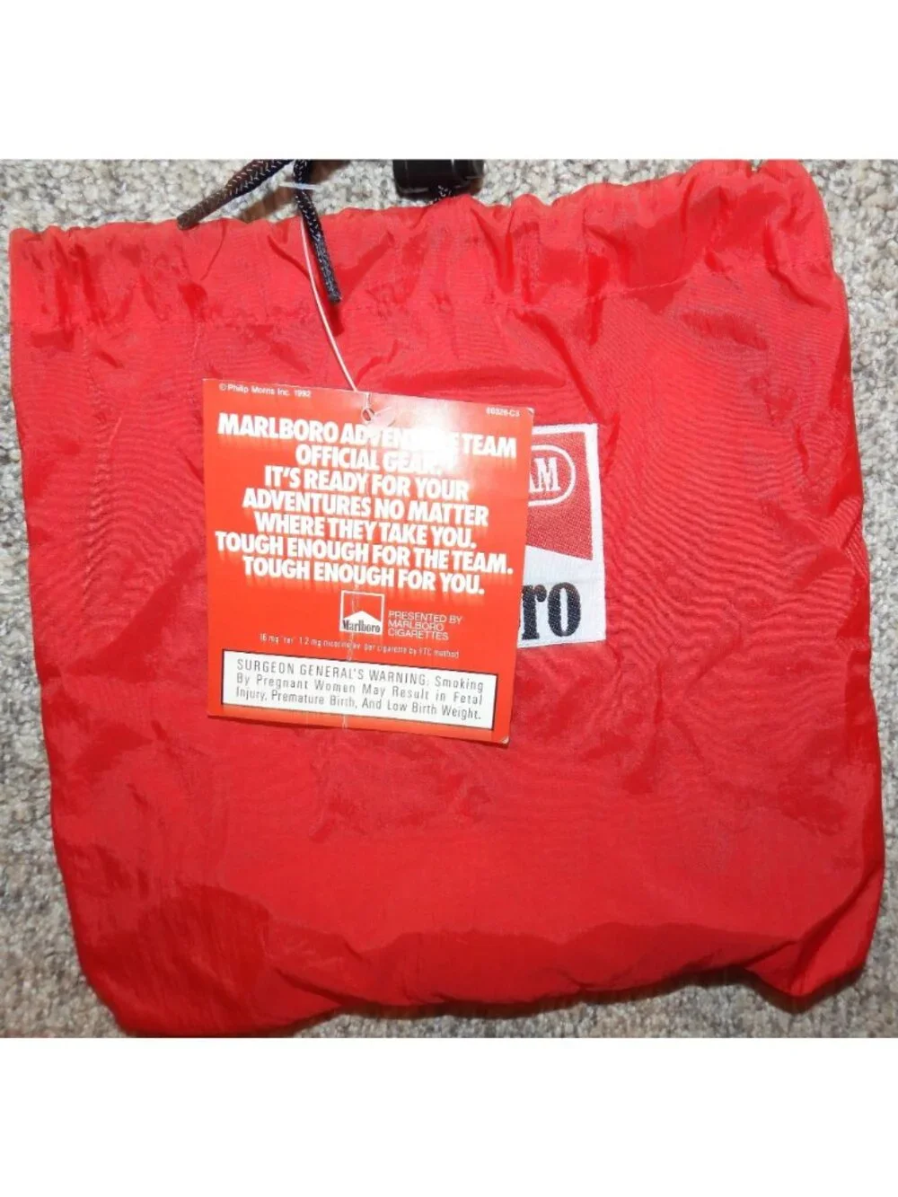 NWT Vintage 90s Marlboro Adventure Team Red Nylon Track Pants Mens Large